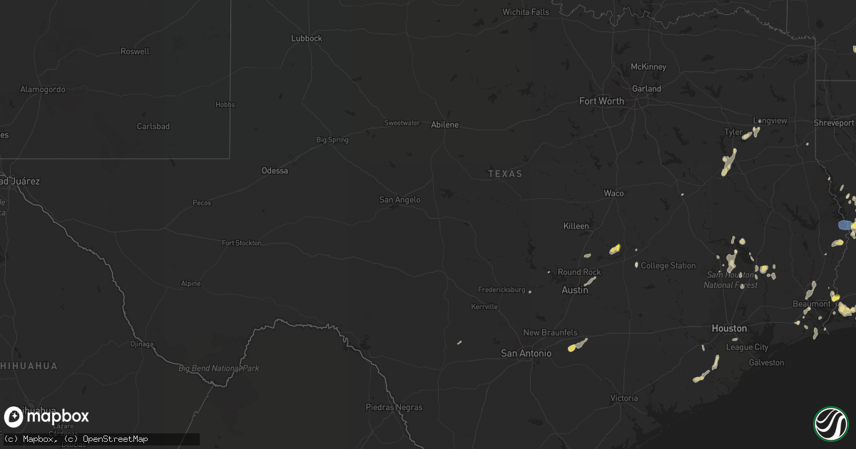 Hail map in Texas on September 7, 2022