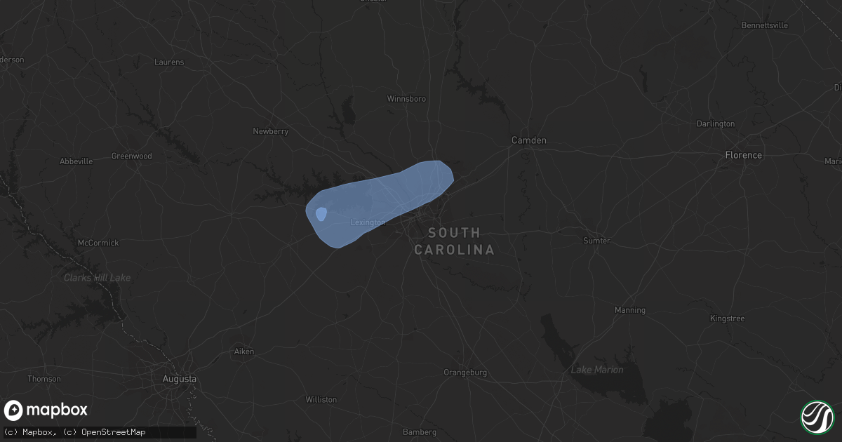 Hail map in Columbia, SC on September 7, 2023
