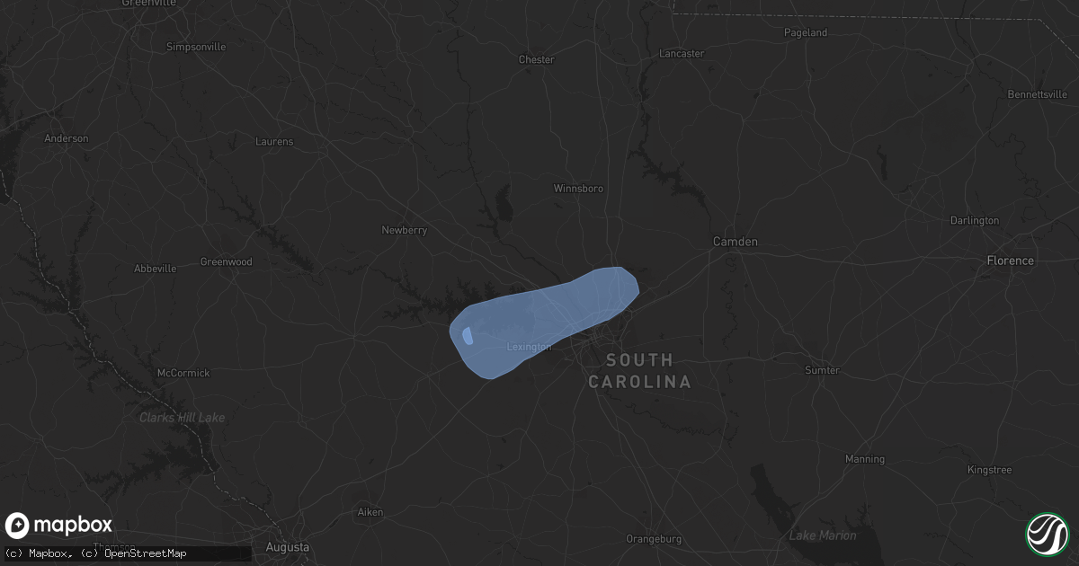 Hail map in Irmo, SC on September 7, 2023