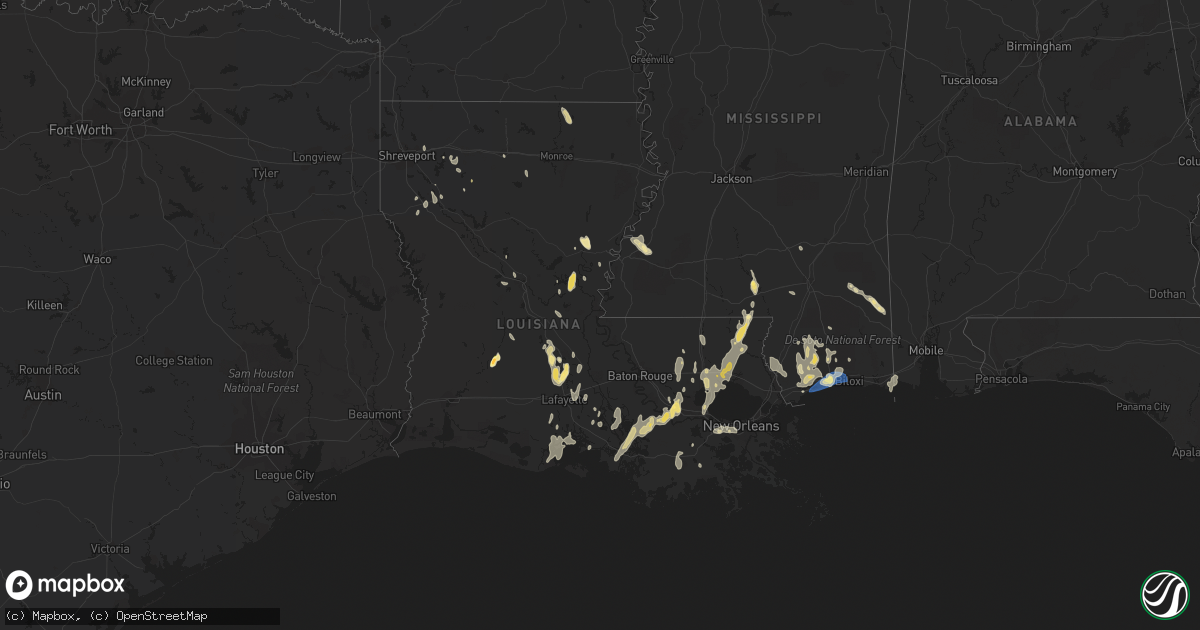 Hail map in Louisiana on September 7, 2023