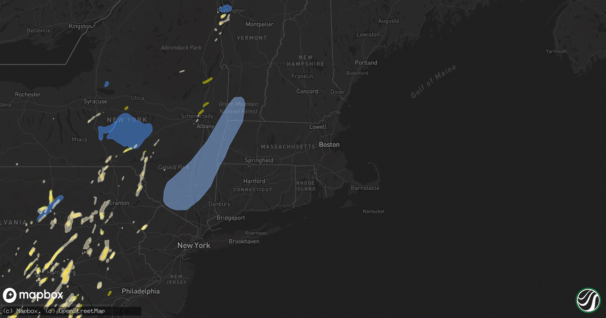 Hail map in Massachusetts on September 7, 2023