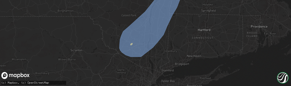 Hail map in Newburgh, NY on September 7, 2023