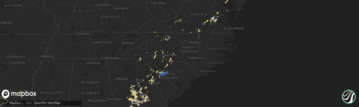 Hail map in North Carolina on September 7, 2023