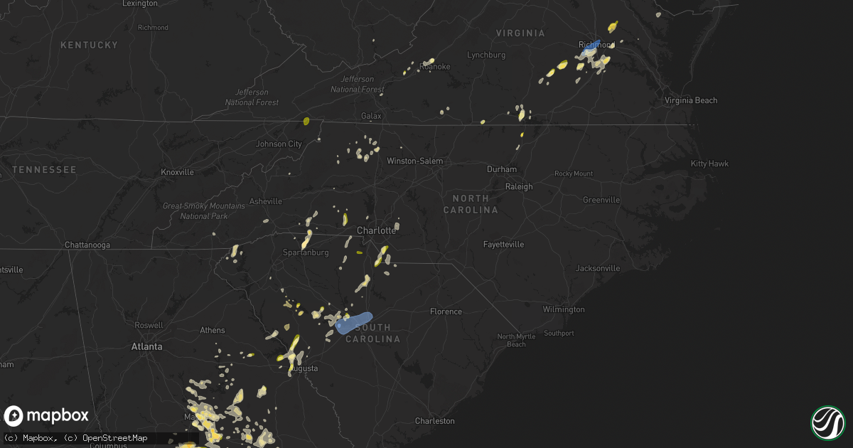 Hail map in North Carolina on September 7, 2023