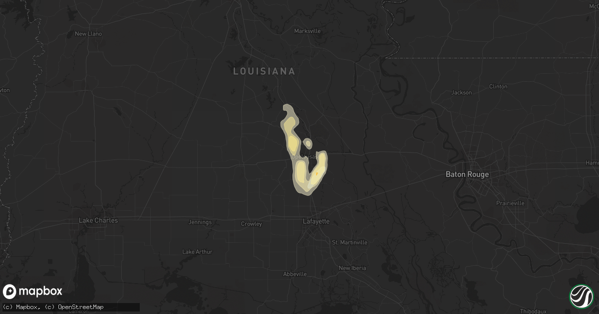 Hail map in Opelousas, LA on September 7, 2023