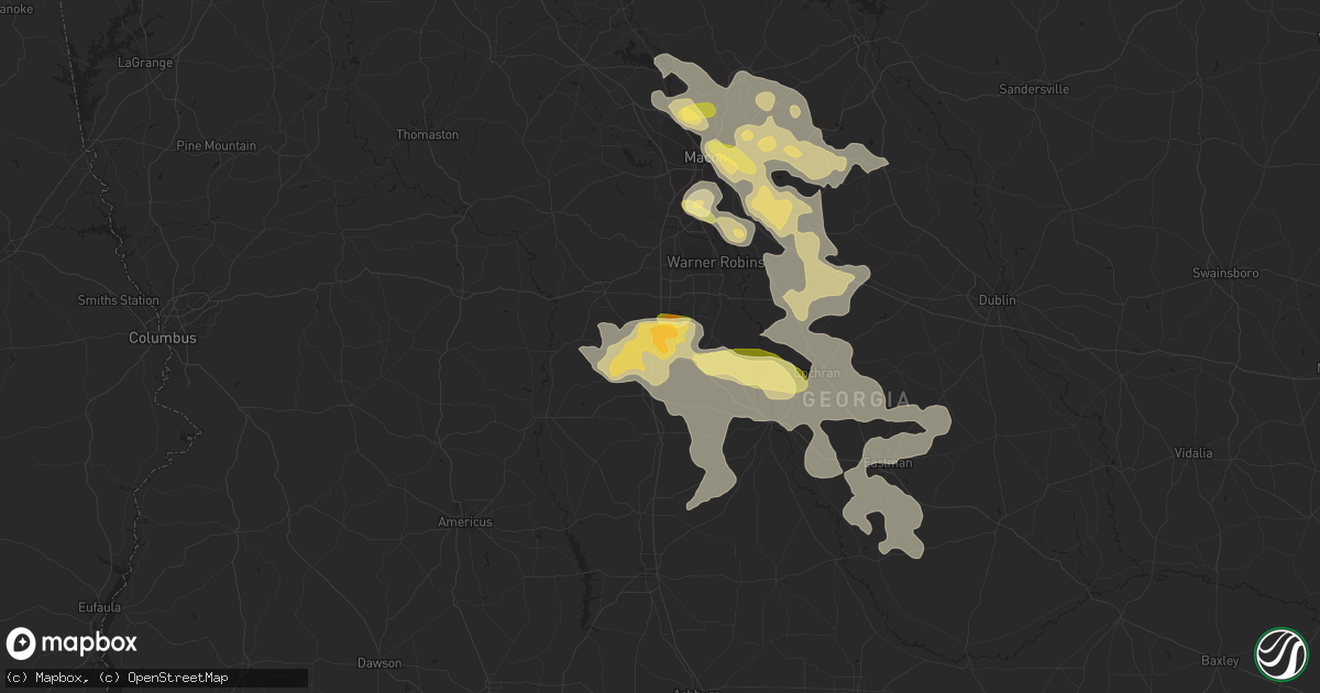 Hail map in Perry, GA on September 7, 2023