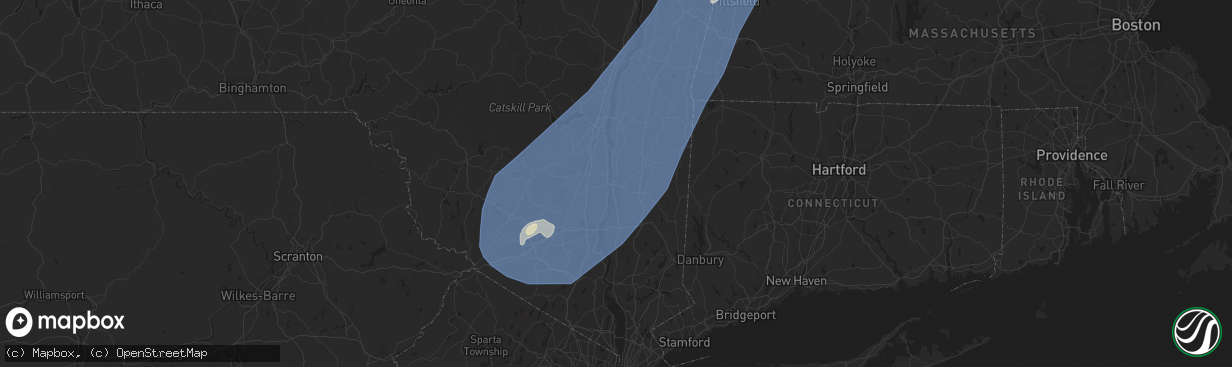 Hail map in Poughkeepsie, NY on September 7, 2023