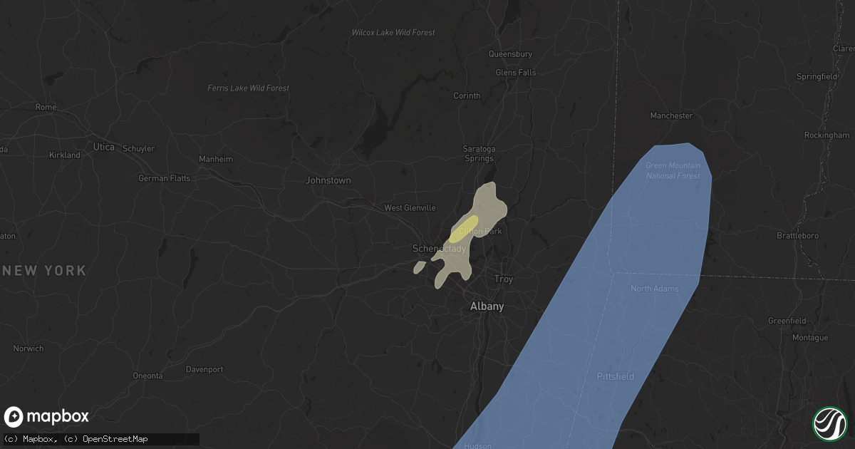 Hail map in Schenectady, NY on September 7, 2023