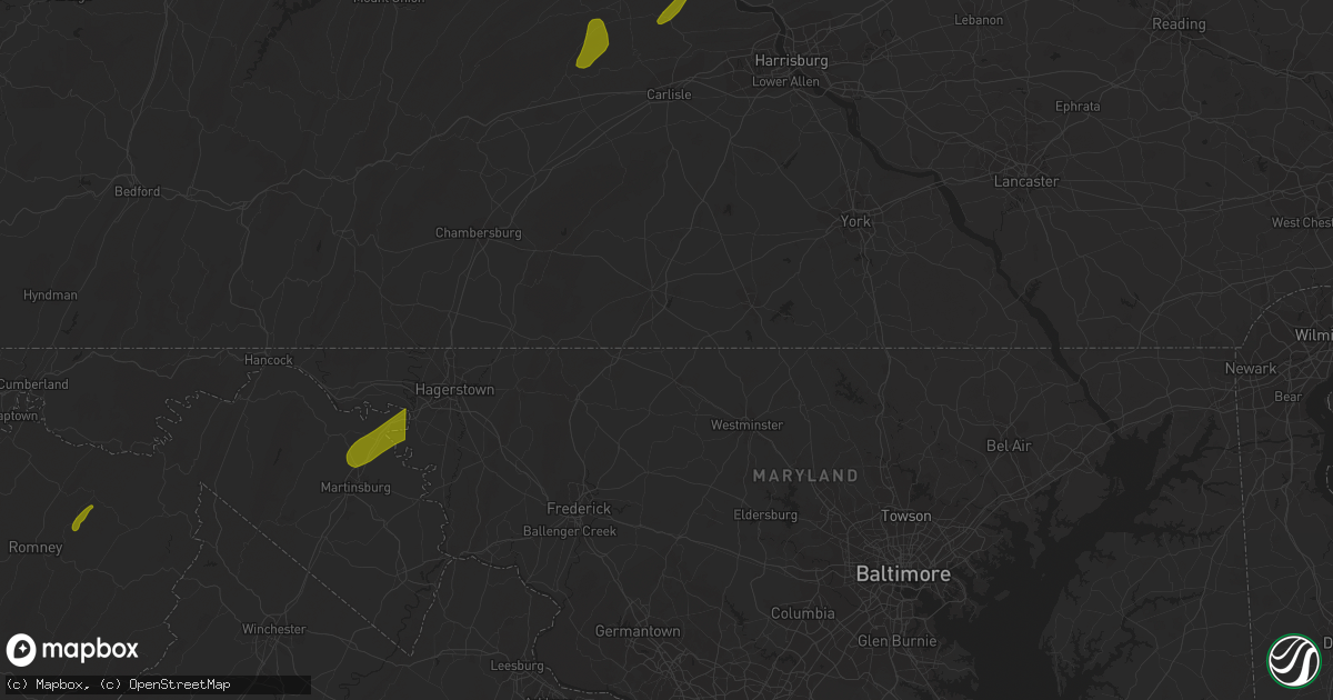 Hail map in Shermans Dale, PA on September 7, 2023