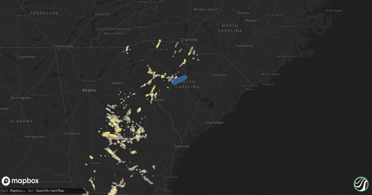Hail map in South Carolina on September 7, 2023