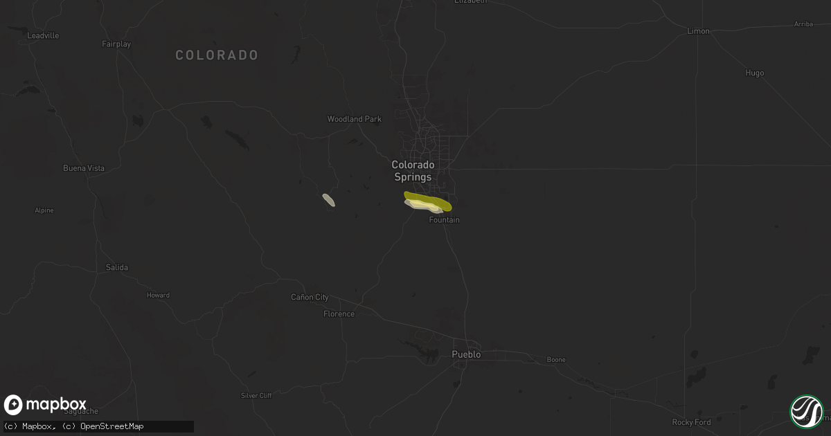 Hail map in Colorado Springs, CO on September 7, 2024