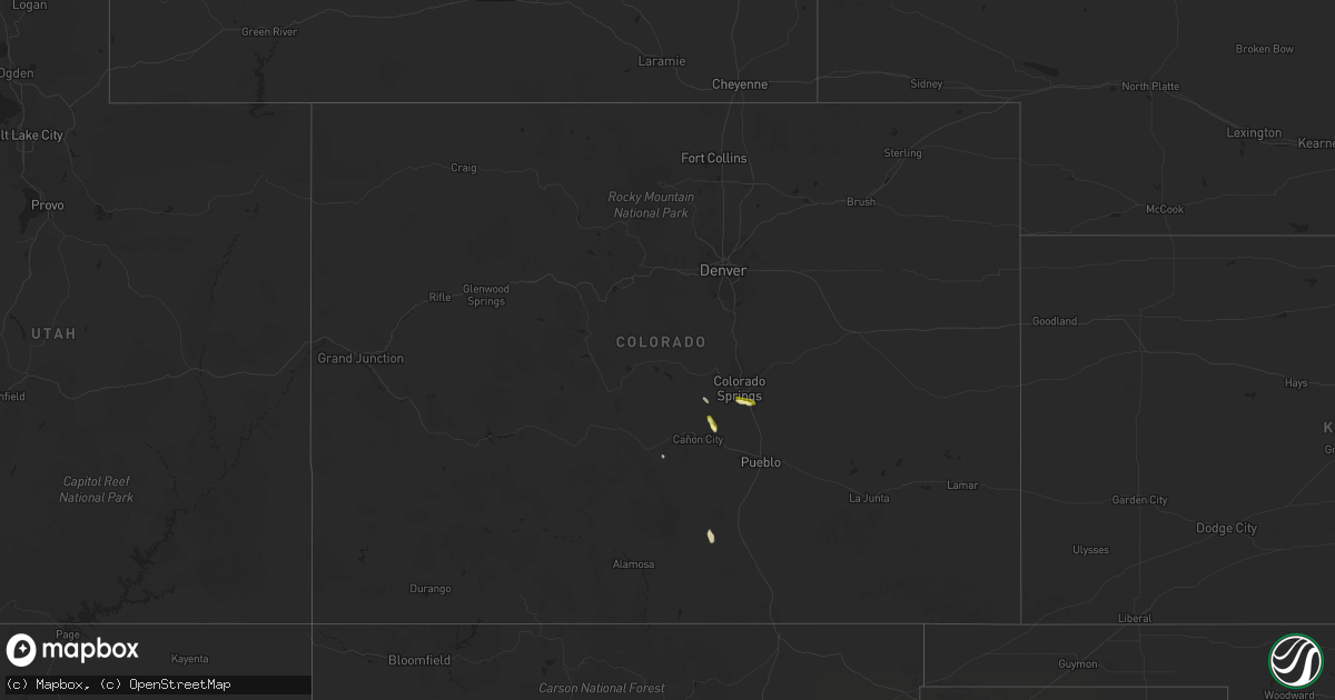 Hail map in Colorado on September 7, 2024