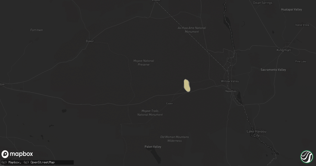 Hail map in Essex, CA on September 7, 2024