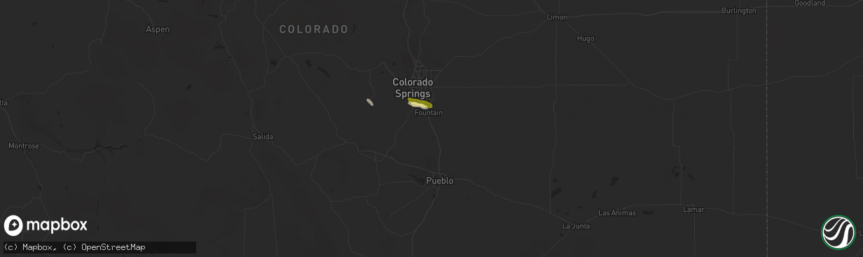 Hail map in Fountain, CO on September 7, 2024