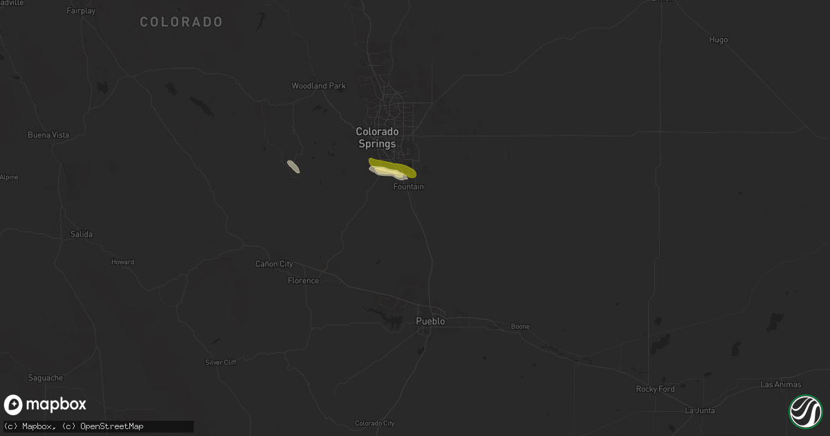 Hail map in Fountain, CO on September 7, 2024