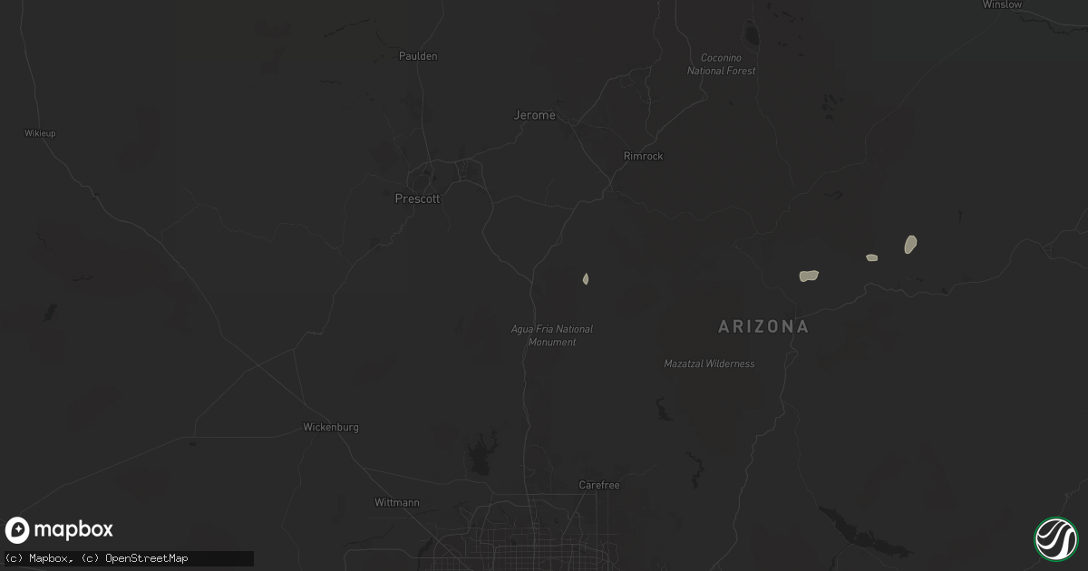 Hail map in Mayer, AZ on September 7, 2024