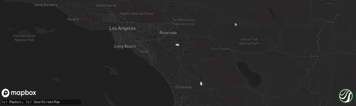 Hail map in Menifee, CA on September 7, 2024