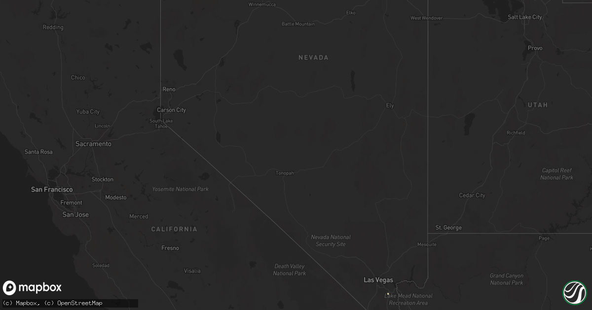 Hail map in Nevada on September 7, 2024