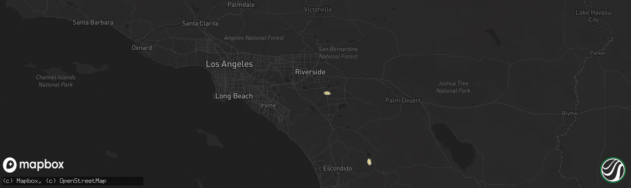 Hail map in Perris, CA on September 7, 2024