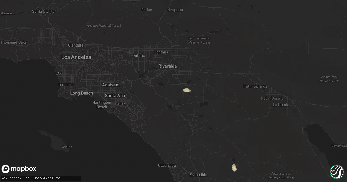 Hail map in Perris, CA on September 7, 2024