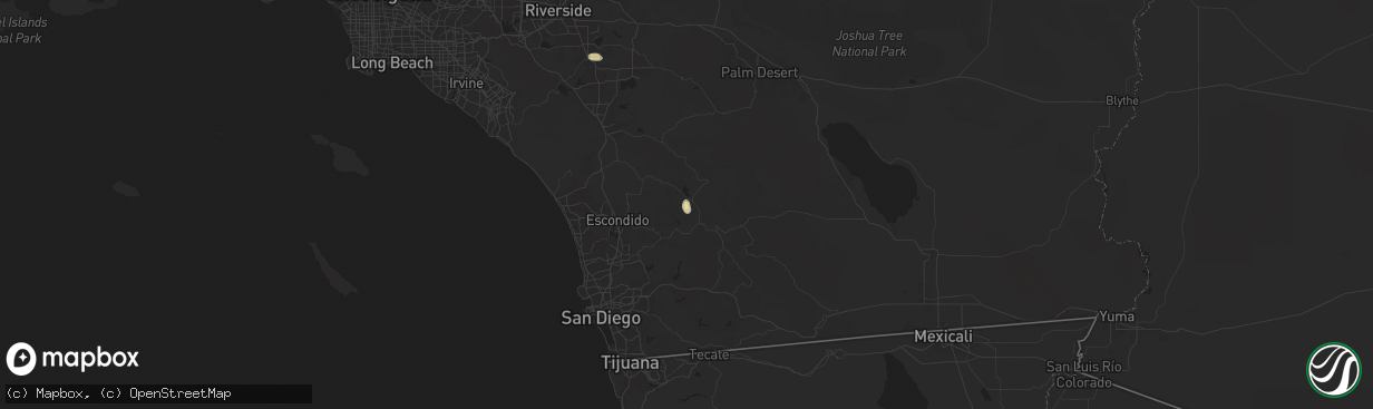 Hail map in Santa Ysabel, CA on September 7, 2024