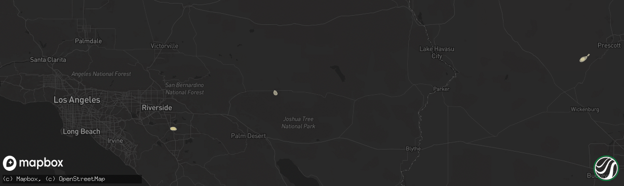 Hail map in Twentynine Palms, CA on September 7, 2024