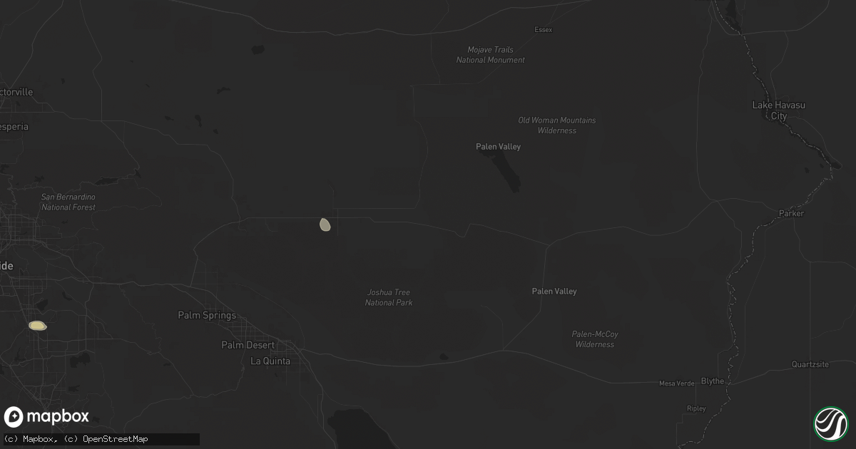 Hail map in Twentynine Palms, CA on September 7, 2024