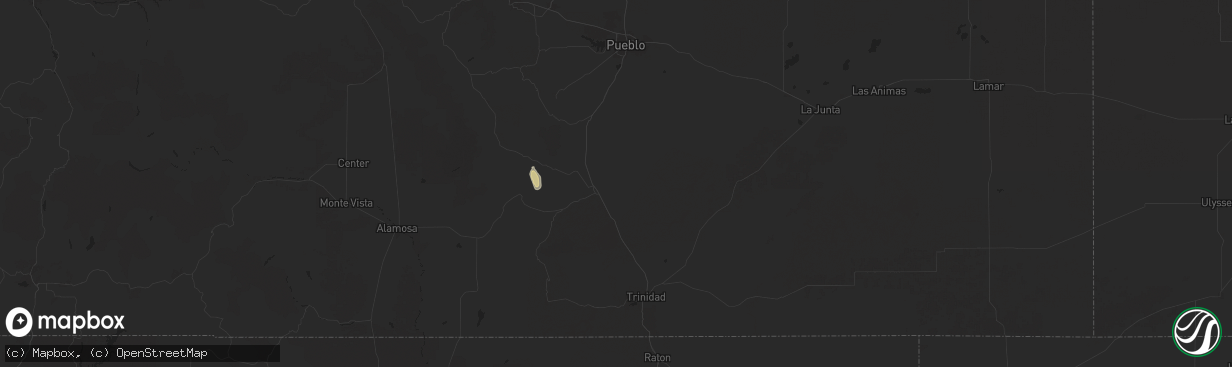 Hail map in Walsenburg, CO on September 7, 2024