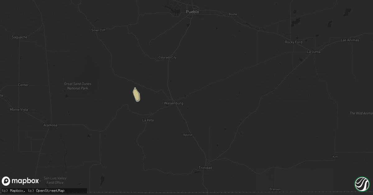 Hail map in Walsenburg, CO on September 7, 2024