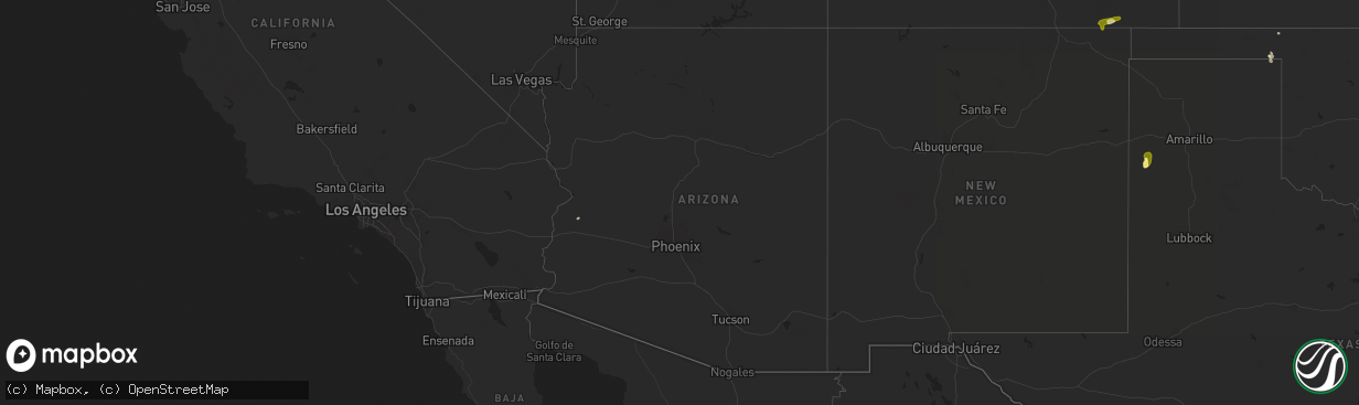 Hail map in Arizona on September 7, 2025