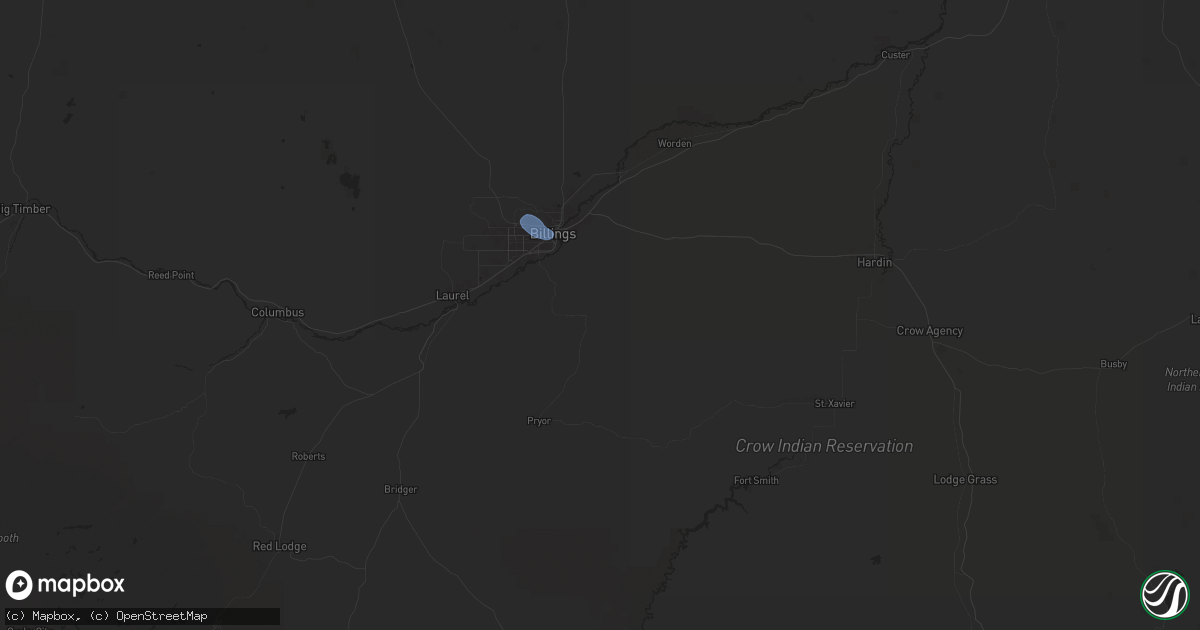 Hail map in Billings, MT on September 7, 2025