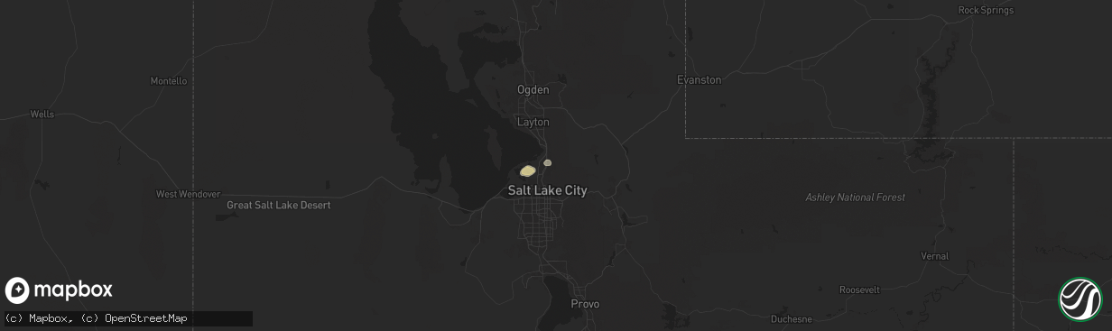 Hail map in Bountiful, UT on September 7, 2025