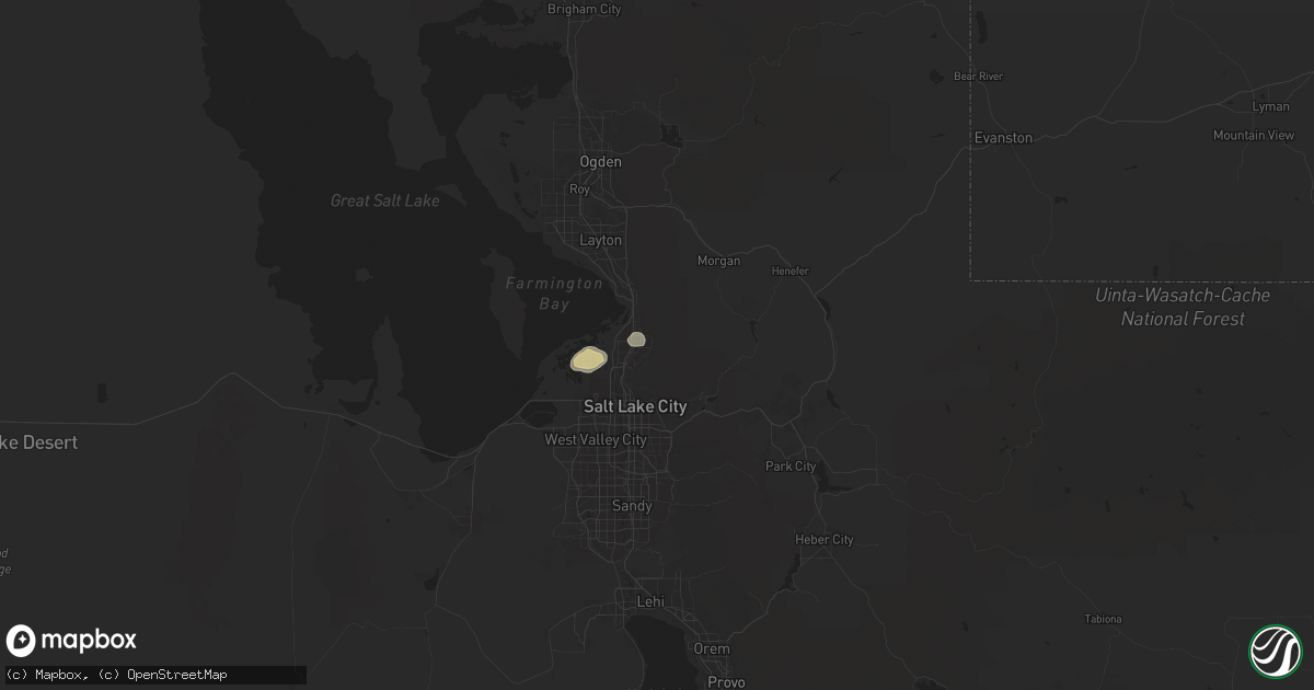 Hail map in Bountiful, UT on September 7, 2025