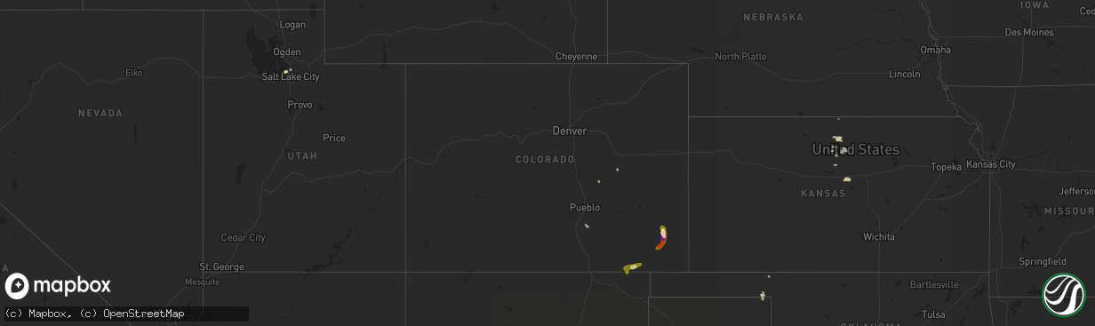 Hail map in Colorado on September 7, 2025