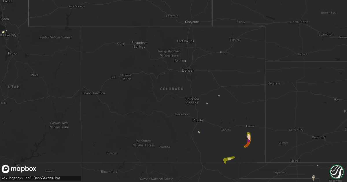 Hail map in Colorado on September 7, 2025
