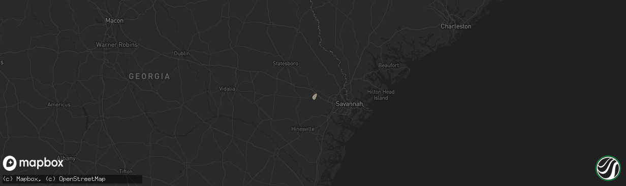 Hail map in Ellabell, GA on September 7, 2025