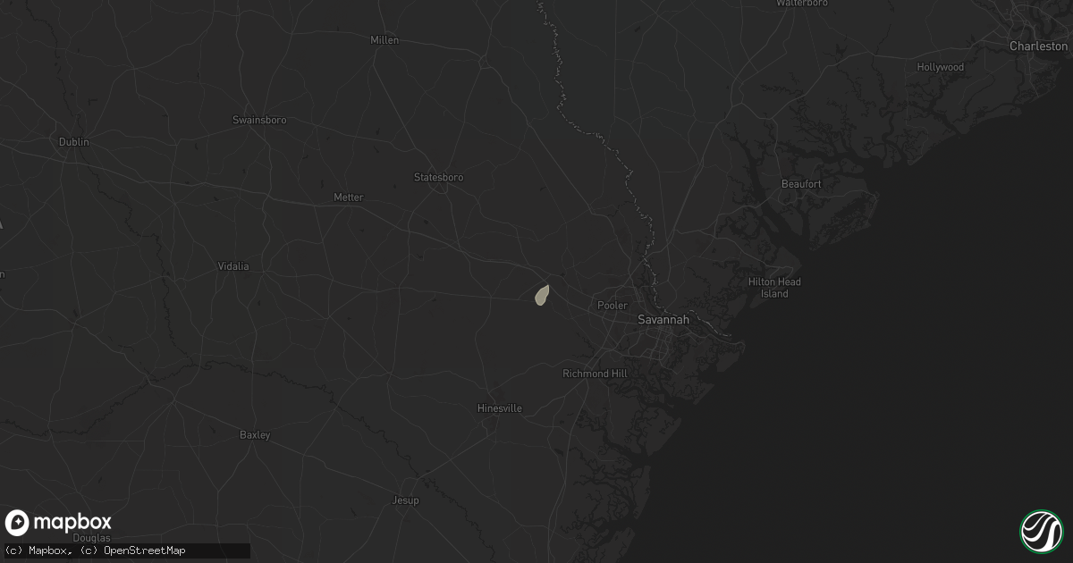 Hail map in Ellabell, GA on September 7, 2025