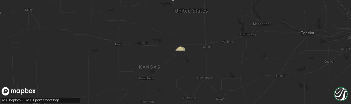 Hail map in Ellsworth, KS on September 7, 2025