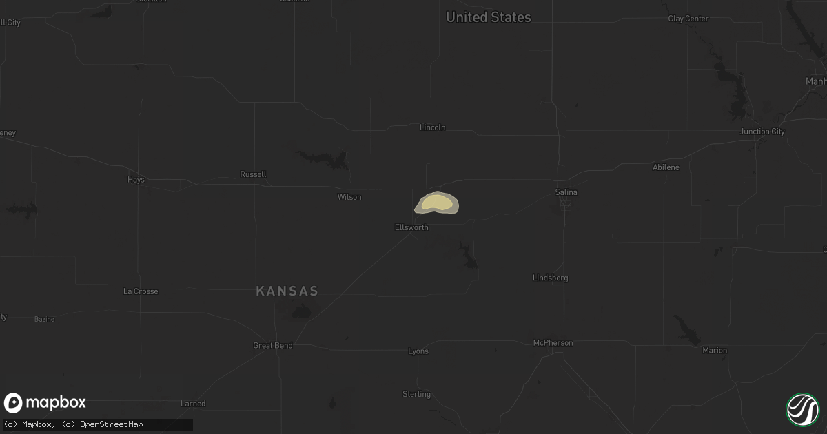 Hail map in Ellsworth, KS on September 7, 2025