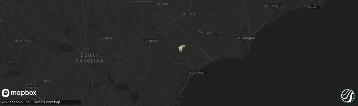 Hail map in Galivants Ferry, SC on September 7, 2025