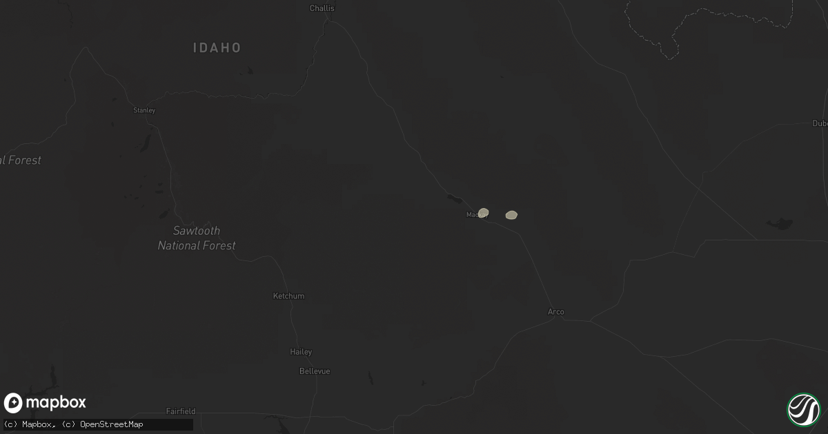 Hail map in Mackay, ID on September 7, 2025