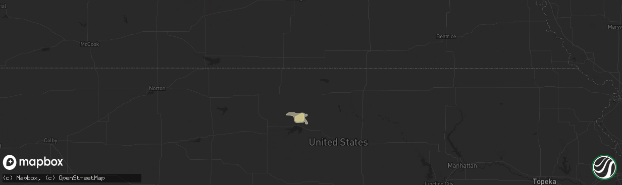 Hail map in Mankato, KS on September 7, 2025