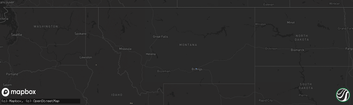 Hail map in Montana on September 7, 2025