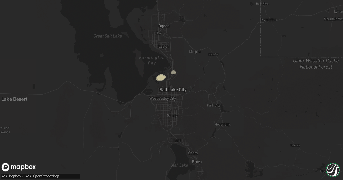 Hail map in Salt Lake City, UT on September 7, 2025