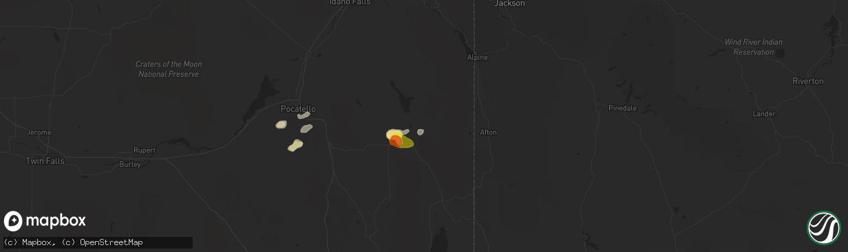 Hail map in Soda Springs, ID on September 7, 2025