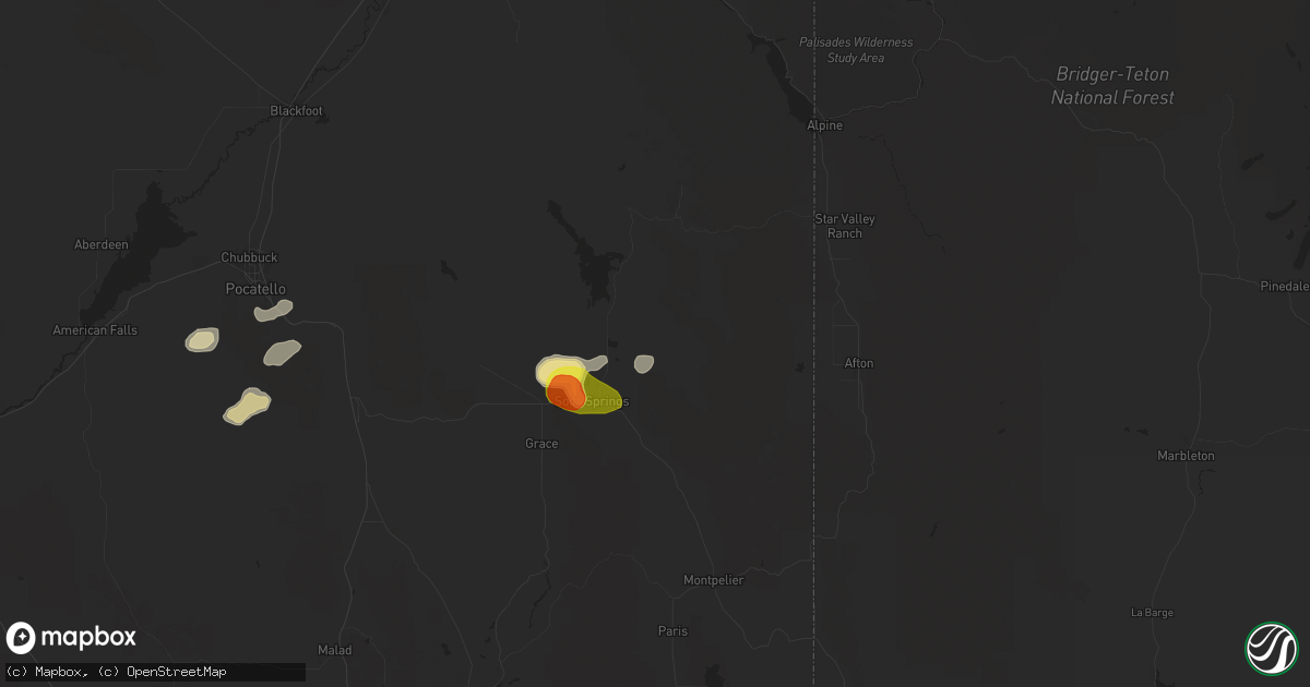 Hail map in Soda Springs, ID on September 7, 2025