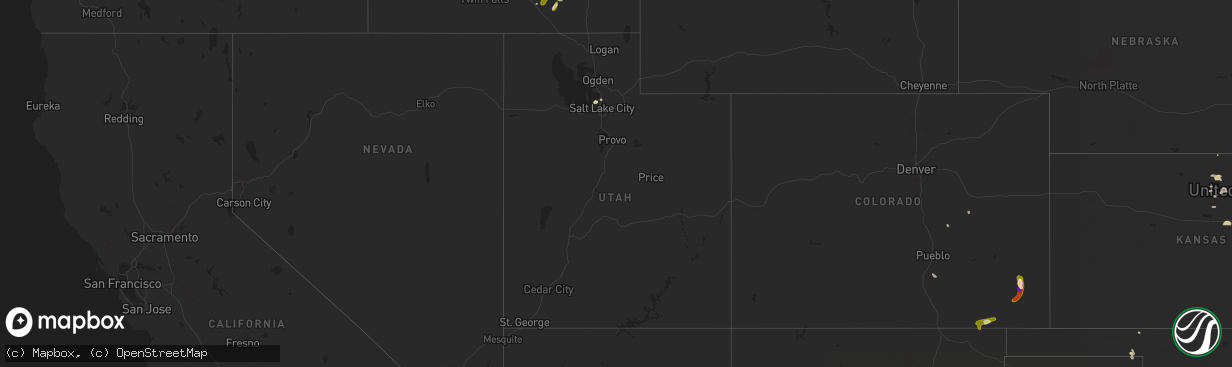 Hail map in Utah on September 7, 2025
