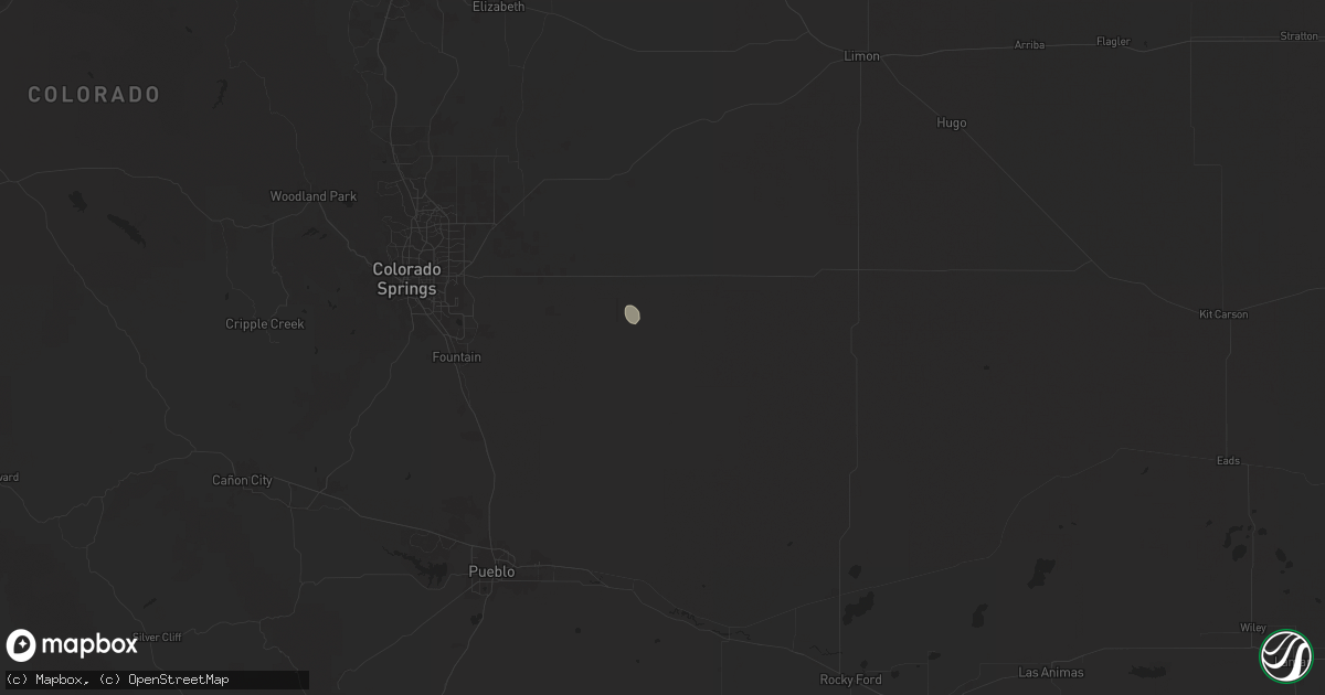 Hail map in Yoder, CO on September 7, 2025