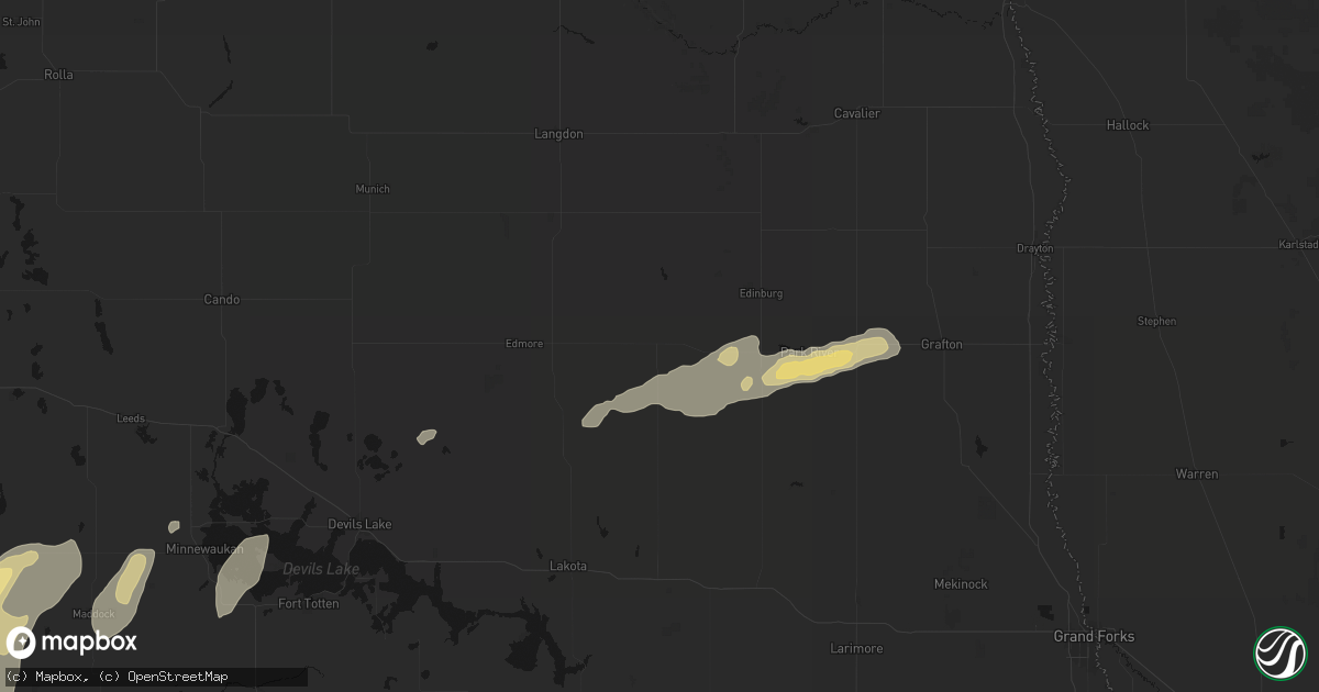 Hail map in Adams, ND on September 7, 2026