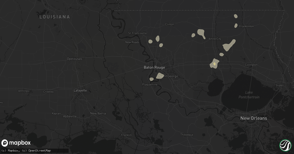 Hail map in Addis, LA on September 7, 2026